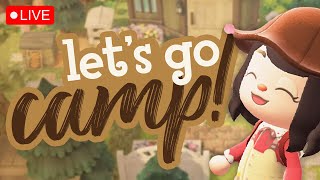 🔴 Campsite decorating! 🏕️ Terraforming &amp; Waterscaping ⚒️ ACNH Live