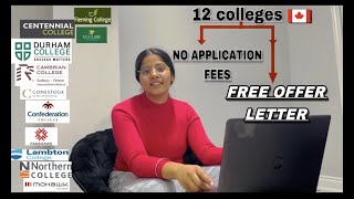 HOW TO APPLY FREE OFFER LETTER( WITHOUT APPLICATION FEES) FOR CANADA COLLEGES