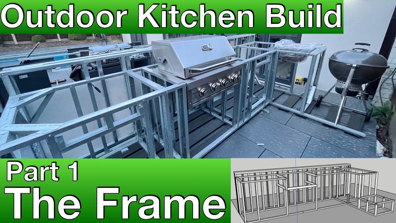 DIY Outdoor Kitchen Build with Concrete Countertop UK Part 1 The