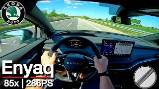 2026 Skoda Enyaq 85x | 286PS | TopSpeed & Test Drive 4k POV