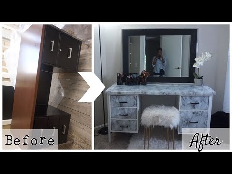 before-&-after-transformation-|-diy-desk-to-vanity-|-keke-j.