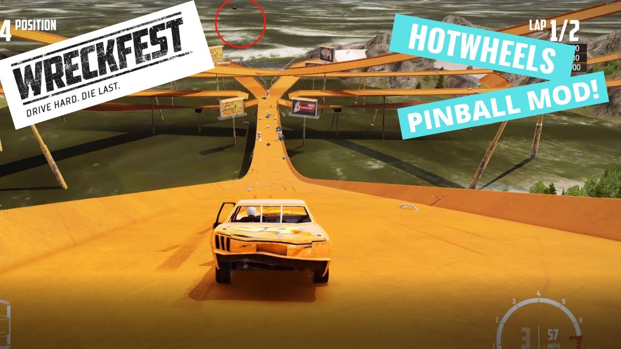 WRECKFEST PINBALL MOD HOTWHEELS TRACK! YouTube