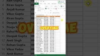 Overtime Tracker in MS Excel #skills #excel #exceltips #exceltricks #explore  #viral #shorts