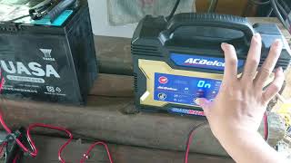 ACDelco AD-2002 (pulse mode charger) Charge mode and Repair mode showing.