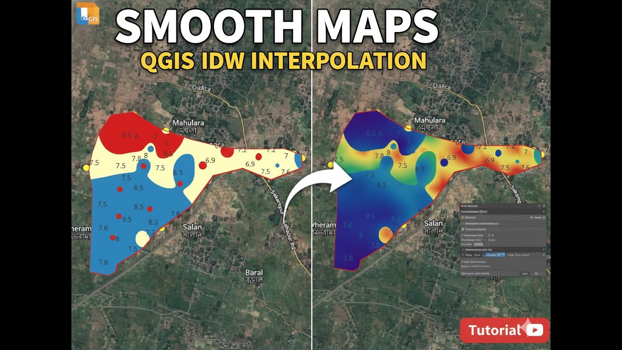 How to Create Smooth Surface Maps Using IDW in QGIS - YouTube