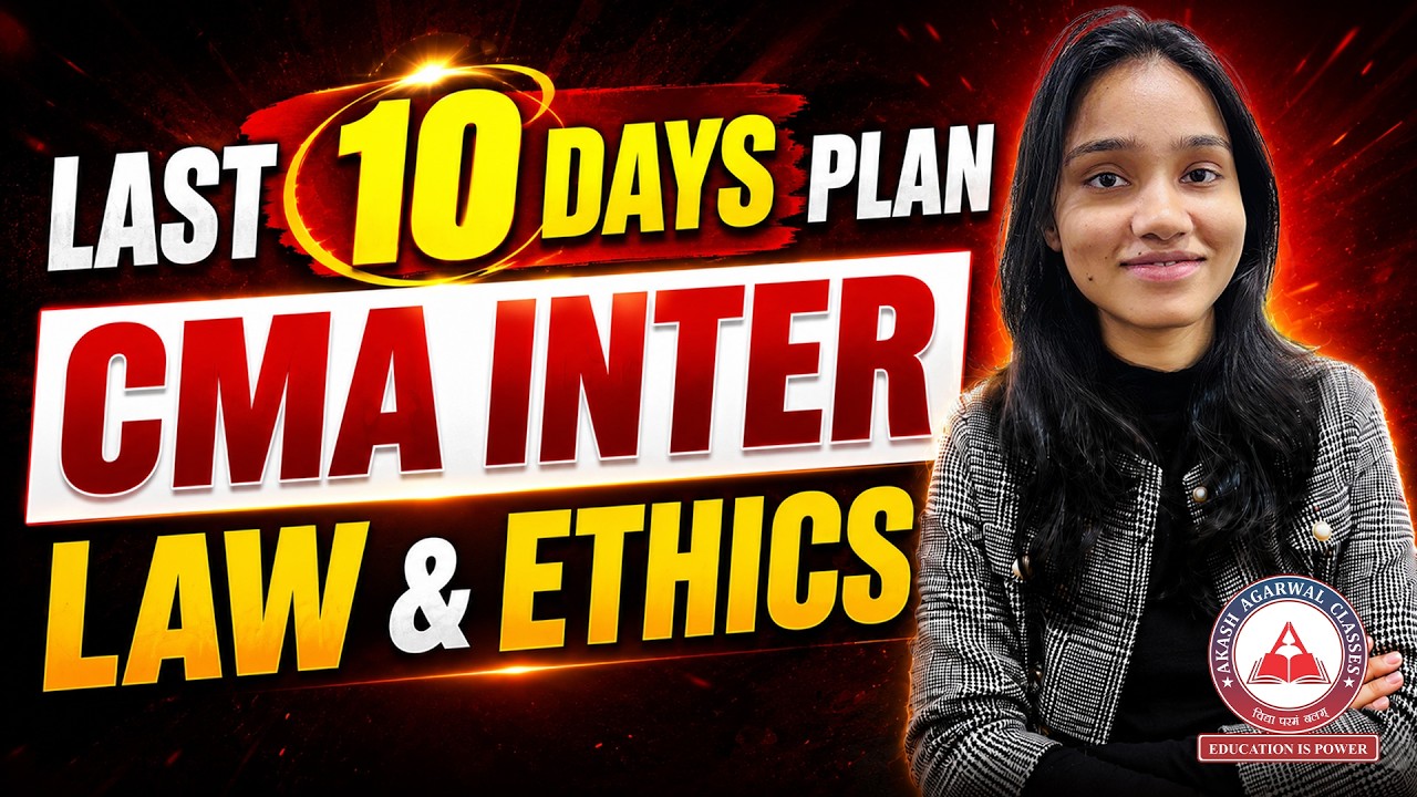 CMA Inter Law | Last 10 Days Study Plan | Group 1 June 2026 Exams - YouTube