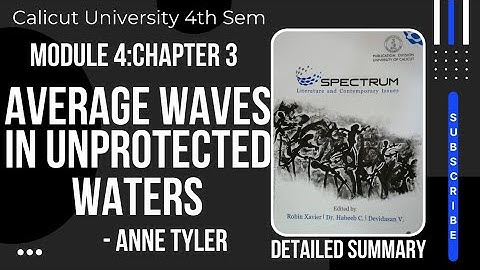 Average Waves in Unprotected Waters|Anne Tyler|4th Sem|Spectrum
