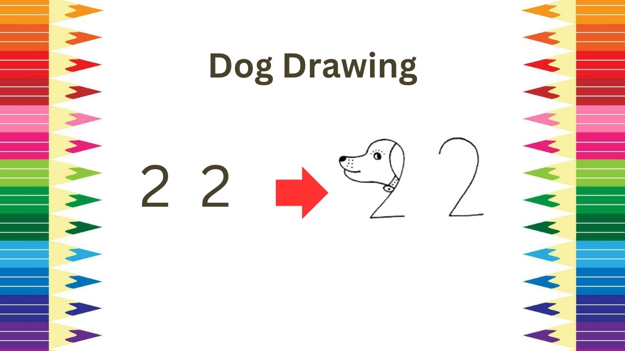 How to Draw Easy Dog From Number 22 | Number Drawing - YouTube