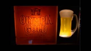 Vintage OLYMPIA GOLD LIGHT BEER Bubbling MOTION Draft BEER MUG Lighted Sign Hard To Find