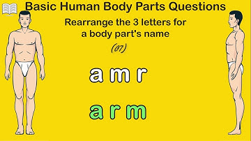 Basic Human Body Parts Questions 17 - Rearrange the 3 letters for a body part