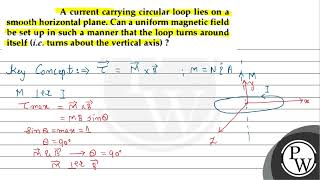 A current carrying circular loop lies on a smooth horizontal plane. Can a uniform magnetic field... screenshot 5