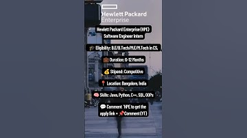 HPE Hiring Software Engineer Intern | Freshers & Students Apply Now! 💼 #jobs_by_itcampusupdates #it
