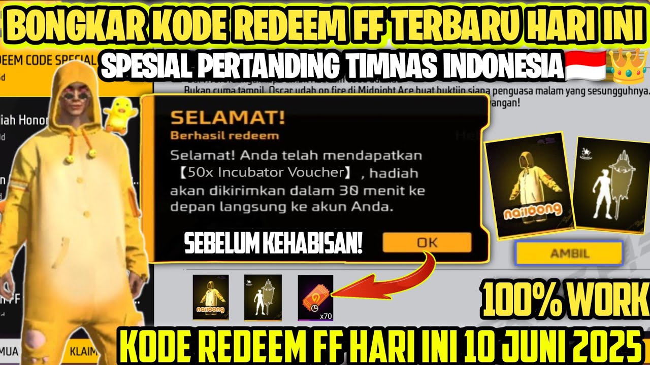 KODE REDEEM FF TERBARU HARI INI 10 JUNI 2025 - YouTube