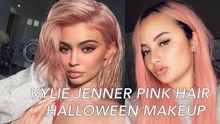 Kylie jenner halloween makeup | pink hair megan's edit