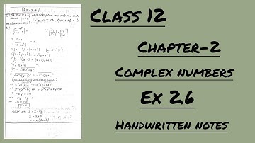 Chapter 2 (Complex numbers)Ex-2.6 handwritten notes (maths) @catayst