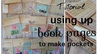 Using up book pages to make journal pockets