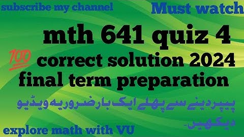 mth 641 quiz 4 solution 2024|💯 correct solution of mth641 quiz|get 10/10 marks @mathematics6677