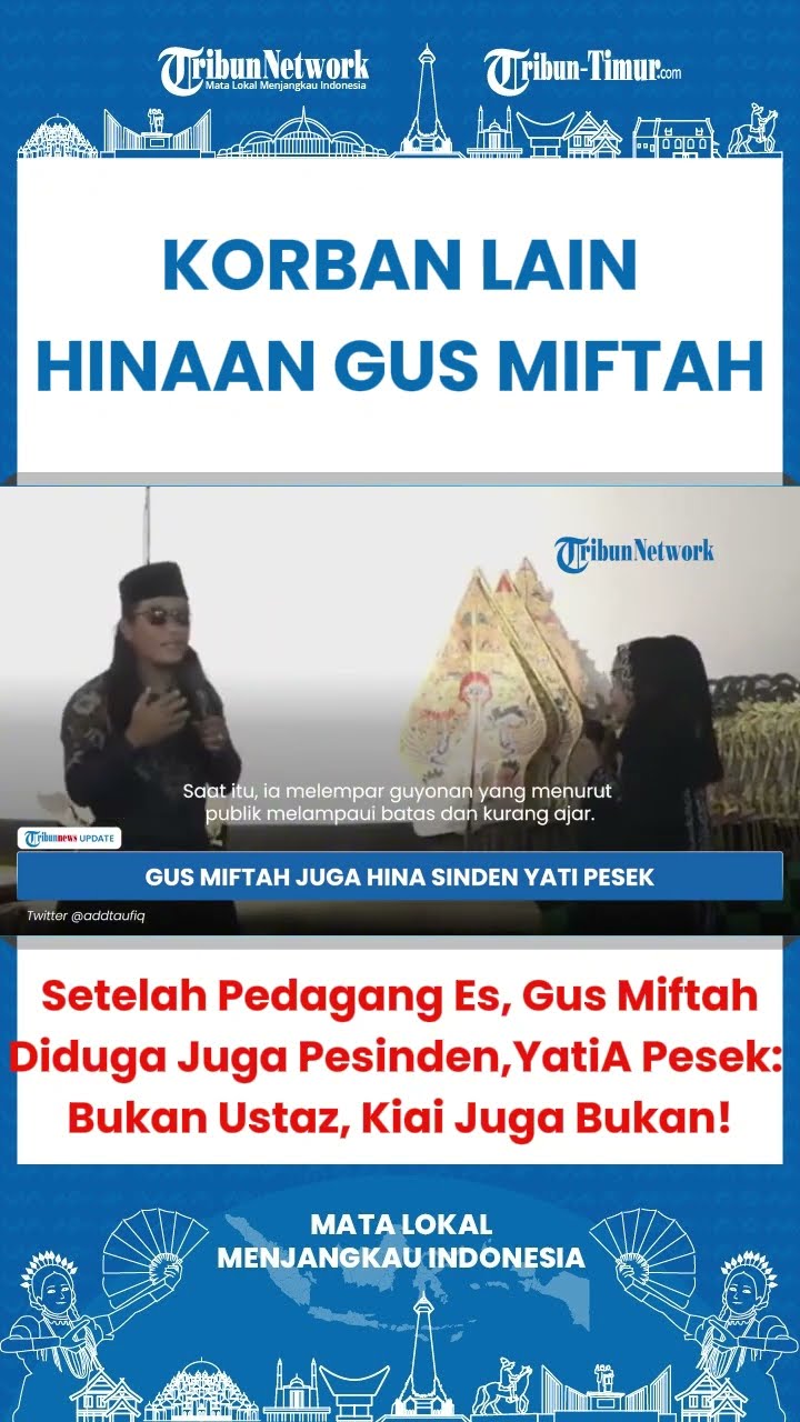 SHORT Video Gus Miftah Hina Fisik Pesinden Yati Pesek dan Singgung Pekerja PSK Diacara Wayang Viral!