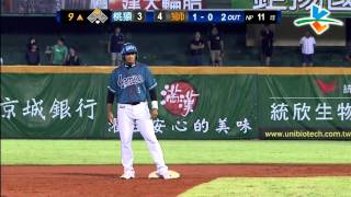 20131003 CPBL 猿VS獅 9上 葉竹軒盜壘成功