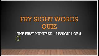 Fry Sight Words, 1st Hundred, Part 4 Quiz screenshot 4