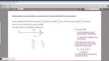 Word problem involving addition or subtraction of fractions with different denominators