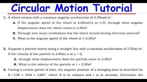 Circular Motion  | Physics Tutorial Sheet Solutions