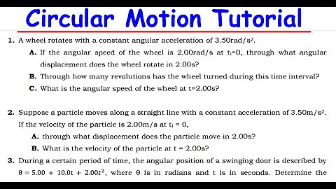 Circular Motion  | Physics Tutorial Sheet Solutions