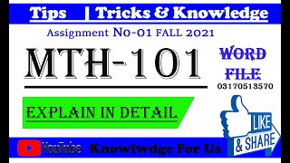 MTH101 assignment 1 solution fall 2021