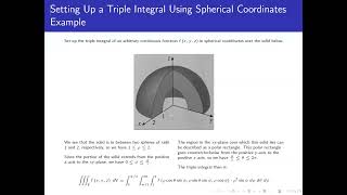 Setting up a Triple Integral Using Spherical Coordinates Example