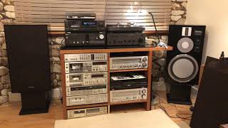 SB-10 Speakers, SU-V6X Amplifier. SL-1900Turntable. Custom Stands.