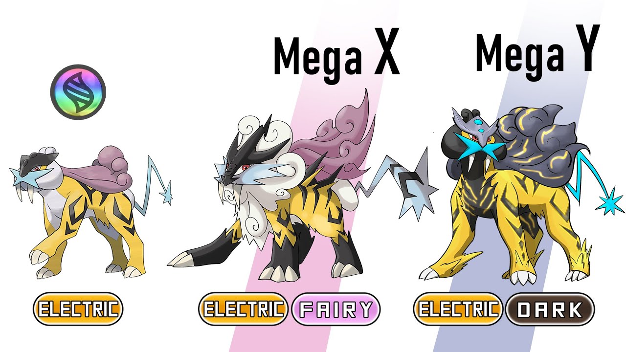 Mega Raikou  Cat pokemon, Mega evolution pokemon, Pokemon pokedex