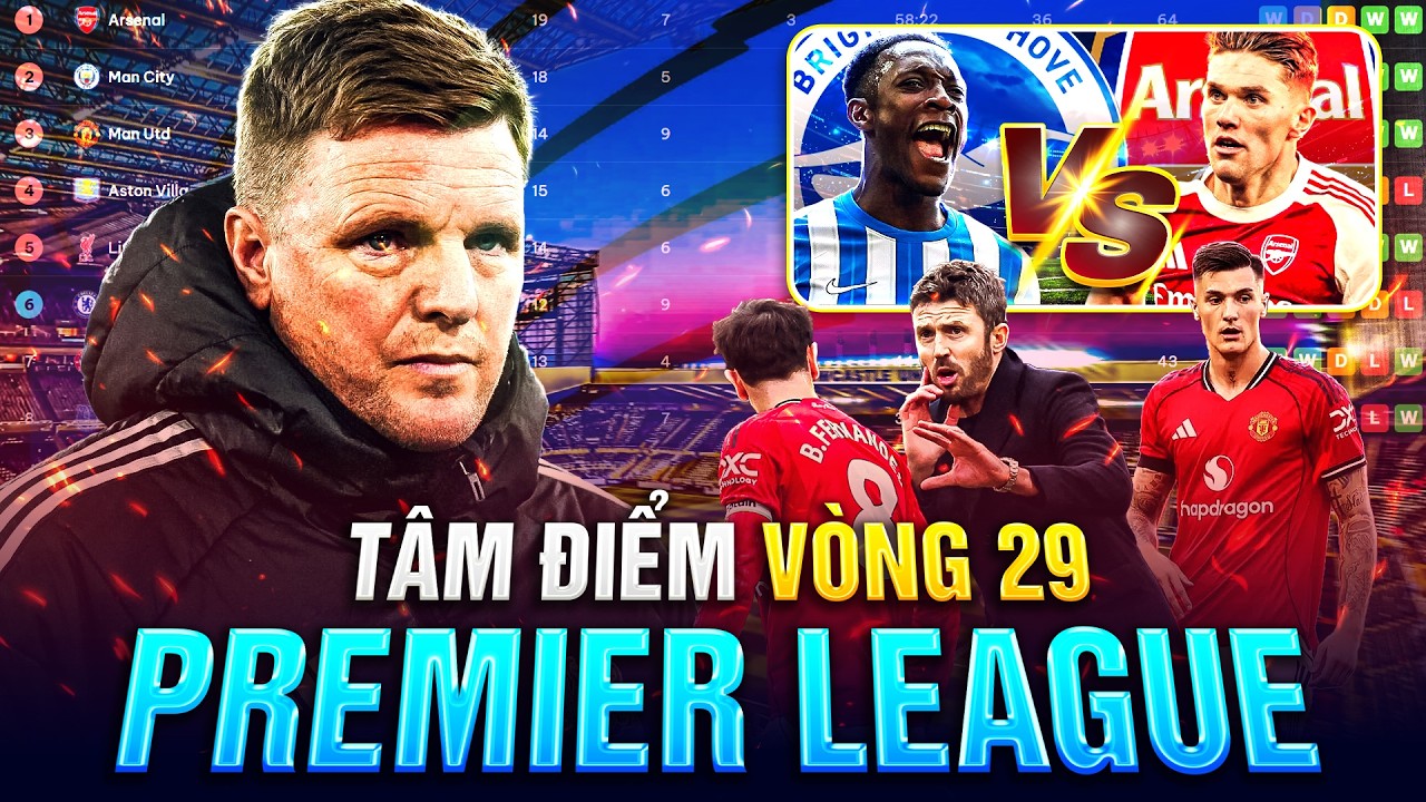 TÂM ĐIỂM VÒNG 29 PREMIER LEAGUE | MAN UNITED LÀM KHÁCH SÓNG GIÓ, ARSENAL GẶP BRIGHTON