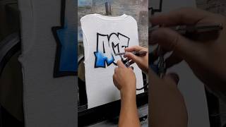 airbrush name design on a t-shirt #airbrush #art #graffiti #spraypaint #tshirt #airbrushart