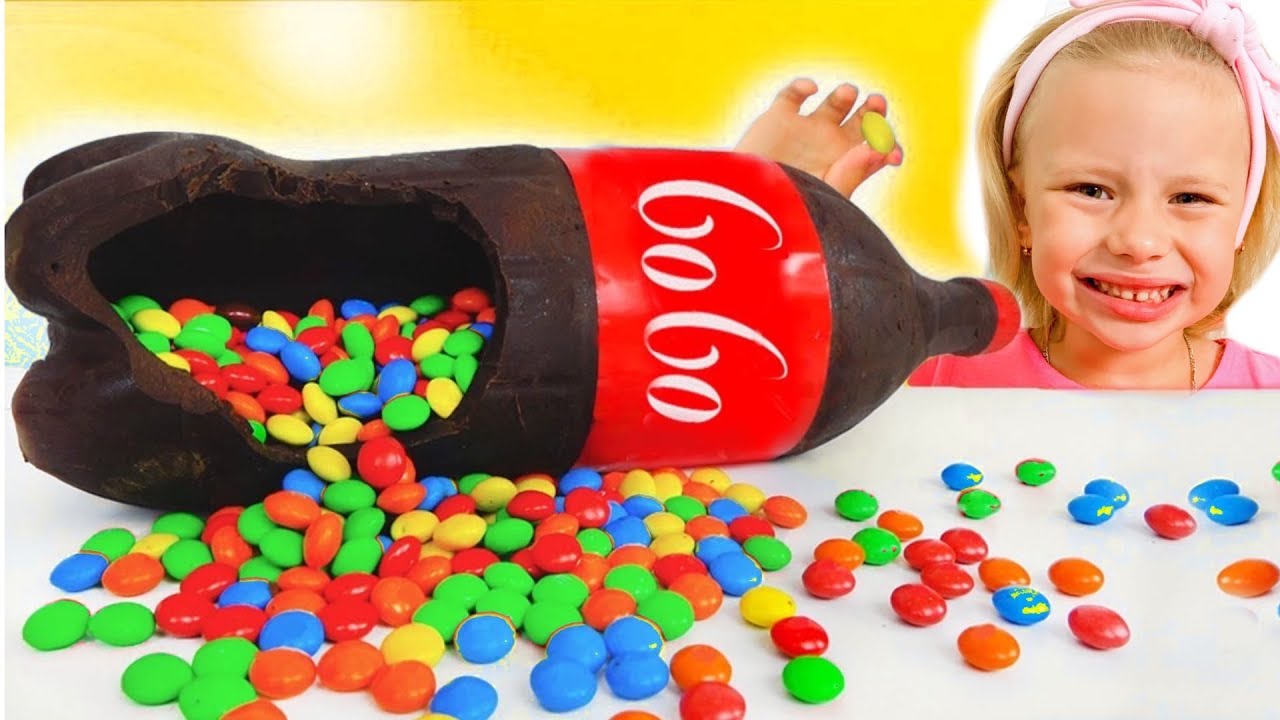 Ника и игра в шоколад и сода челлендж с папой YouTube