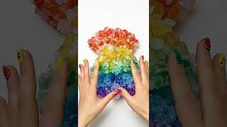 Rainbow Salt Rock Slime Crunch! 🌈🤤 #ASMR #Slime #Crunchy #OddlySatisfying #Shorts
