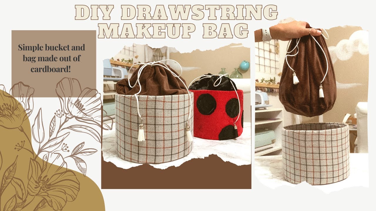 How to Make Essential Drawstring Bag / Makeup Bag / Sewing Bag 