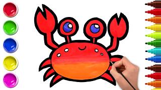 easy crab drawing kids learn draw chiki art nursery rhyme