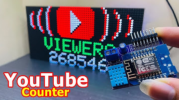LED Matrix Youtube Counter Display P5 RGB using ESP8266 + DHT11