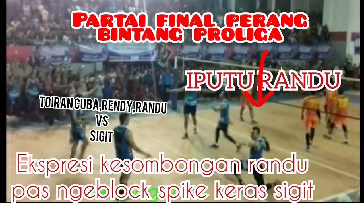 Final perang bintang proliga..!! Ini aksi ekspresi iputu randu ngeblock spike keras sigit