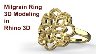 Jewelry Cad Design Tutorial Milgrain Fashion Ring 3D Modeling 