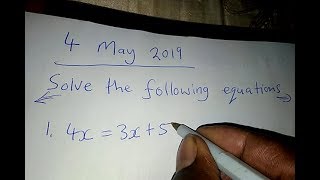 __HOW TO SOLVE 4x = 3x+5