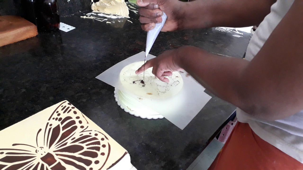 design cake with stencils youtube