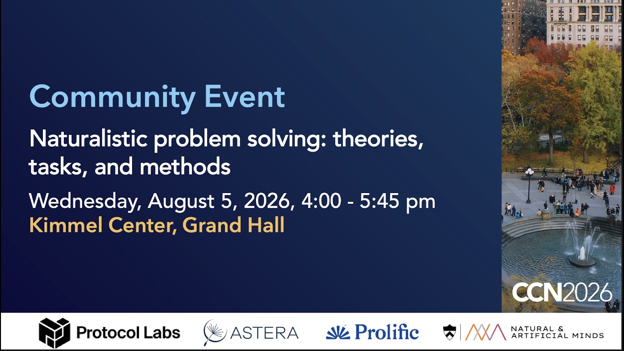 CCN 2026 | Community Event: Naturalistic problem solving
