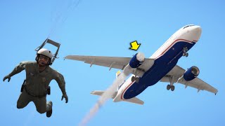 Selfish Pilot Parachute Jump from the Plane after Massive Mid-air CONFLICT | GTA 5