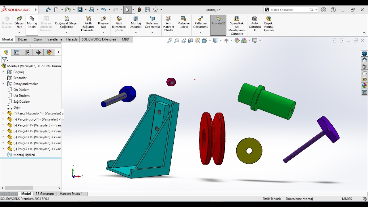 PULLEY SUPPORT ASSEMBLY SOLİDWORKS PARÇA ÇİZİMLERİ - YouTube