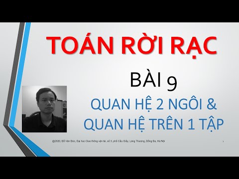 Quan Hệ Hai Ngôi - TOÁN RỜI RẠC Bài 9 Quan hệ 2 ngôi và quan hệ trên một tập ducdvgtvt