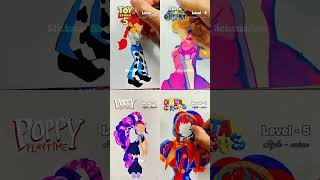 Drawing Jessie, Peach, Lily, and Pomni in Different Levels #drawing #art #shorts #howtodraw