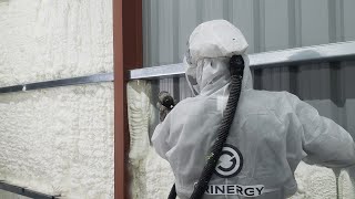Spray Foam Insulation application in the attic  @Grinergy
