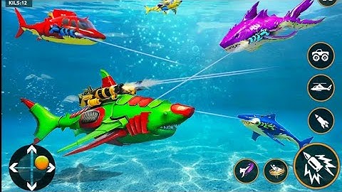Monster Fighting in Shark Robot Games - Android Gameplay | 3D Robot Simulator Games
