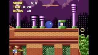 Sonic The Hedgehog: Spring Yard Zone Act 2 Speed Run - 0:34 Seconds